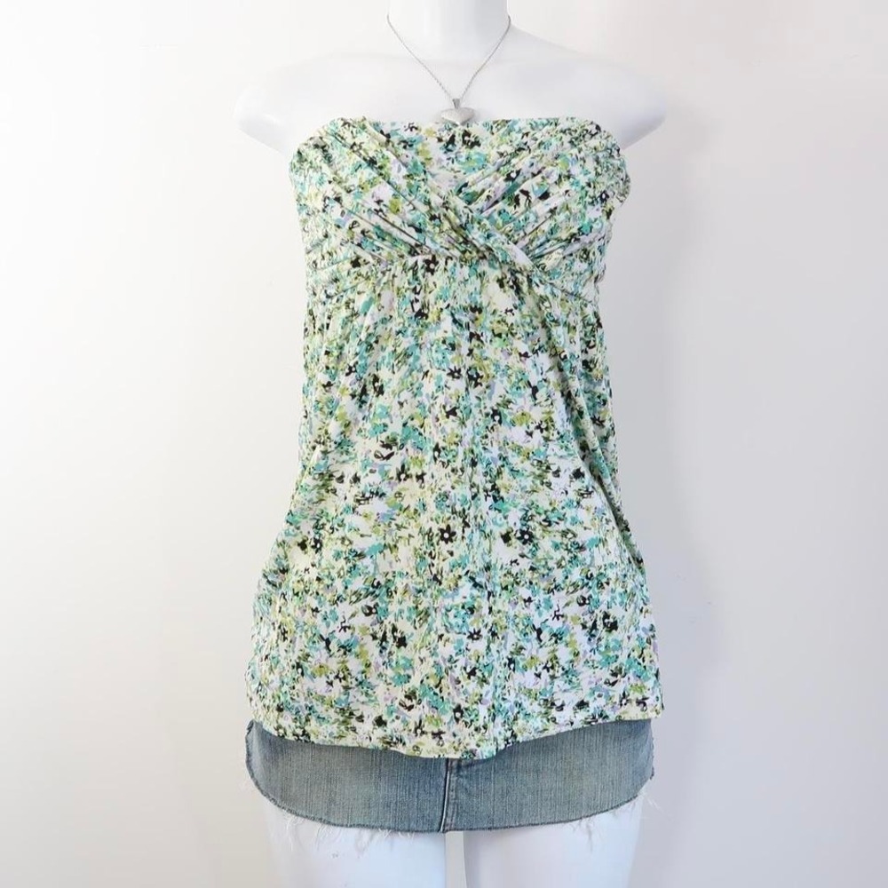 y2k kismet floral ruched strapless tube top flowy